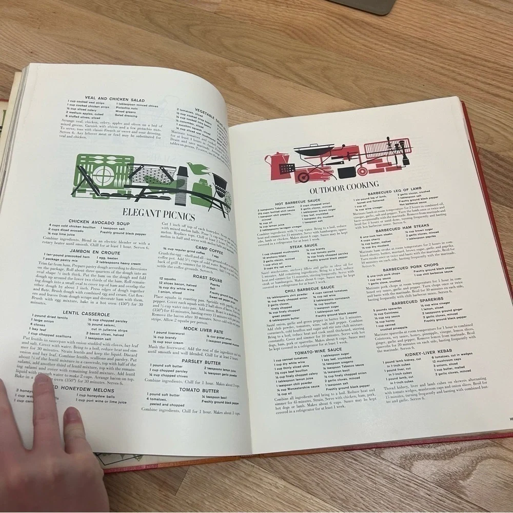 Vintage Life Picture Cook Book Hardcover Red Orange Coffee Table